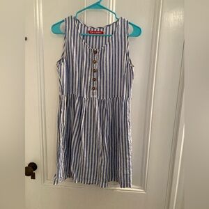 Small Pyne & Smith Clothiers blue and white stripe no 25